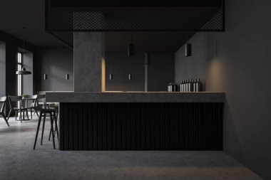 Loft tarzı gri pub iç