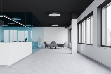 Ofis resepsiyonu ve lounge alanı
