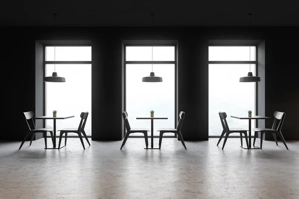 Interior of loft style restaurant