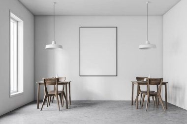 Poster ile beyaz pub Iç