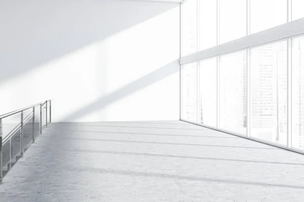 Interior of empty white industrial building