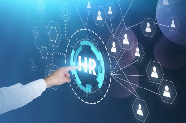 İnsan el basarak İnsan sosyal bağlantı düğmesine basmak