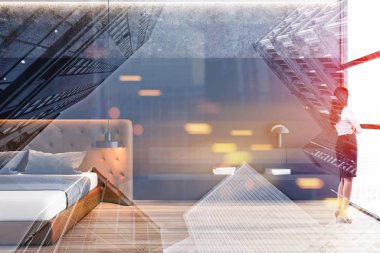 Ana yatak odasında resmi giysi kadın