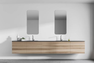Beyaz banyo iç çift lavabo