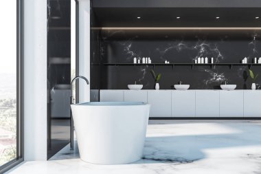 Siyah mermer otel banyo iç