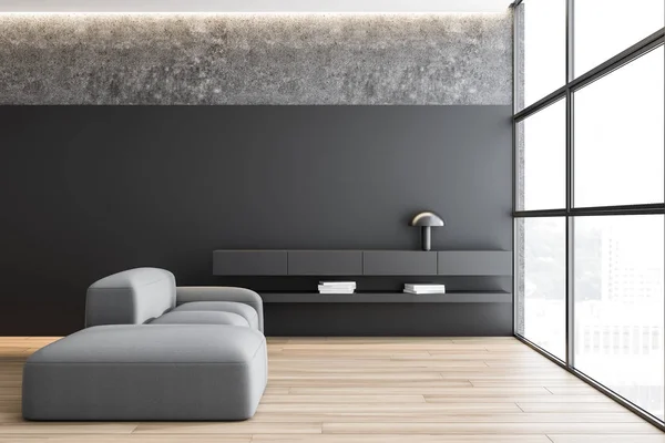 Grau und Beton Wohnzimmer mit Sofa — Stockfoto