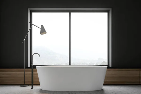Piso de hormigón baño interior con bañera —  Fotos de Stock