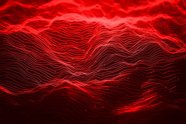 Абстрактний фон червоних неонових світлових хвиль — стокове фото