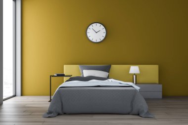 Sarı yatak odası iç saati ile