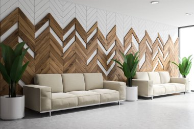 Beyaz ve ahşap ofis koltukları