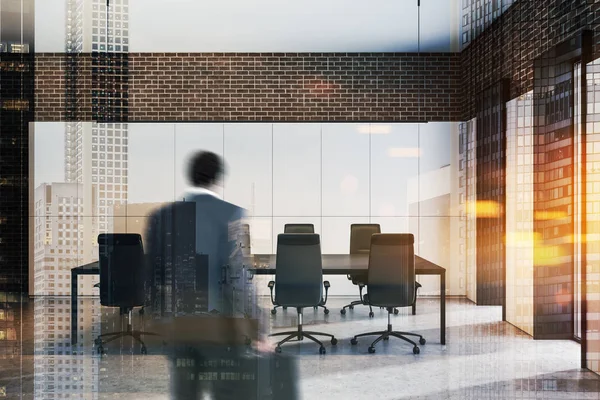 Businessman entering office meeting room — Stock Photo, Image