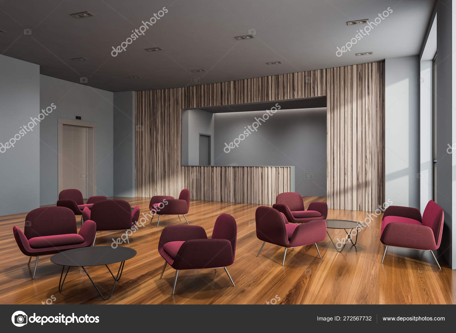 Office Waiting Room And Lounge Corner Reception Stock Photo