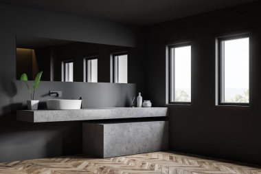 Lavabo ile gri banyo Köşesi