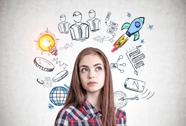 Düşünme rahat kadın, başlangıç fikir