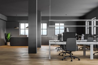 Açık alan office Resepsiyon ile gri