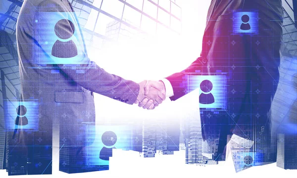 Handshake van zakenmensen, sociaal netwerk — Stockfoto