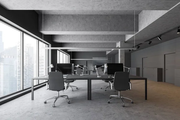 Concrete industriële stijl kantoor interieur — Stockfoto