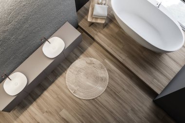 Beton banyo iç üst görünümü