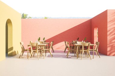 Parlak açık sarı ve beyaz kafe