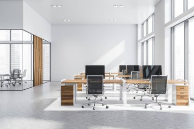 Toplantı odası ile beyaz ofis iç