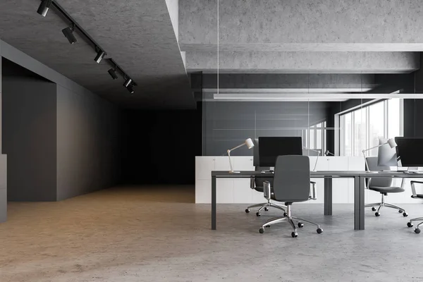 Interior de escritório de estilo industrial cinza — Fotografia de Stock