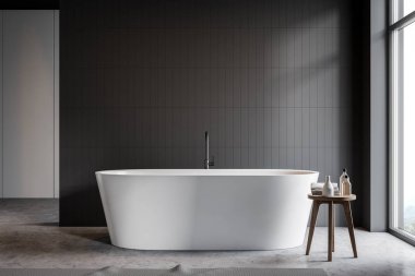 Gri karo banyo iç küvet ile