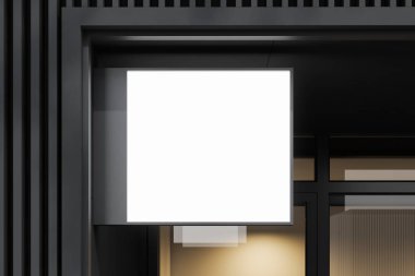 Gri bina duvarında kare Mock yukarı işareti