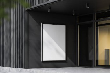 Gri bina duvarında afiş kadar mock