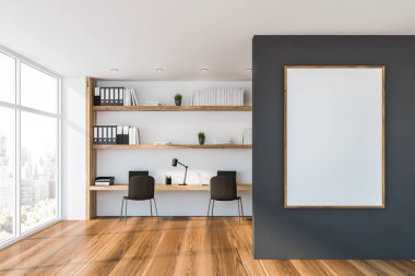 Posterli gri ofis işyeri