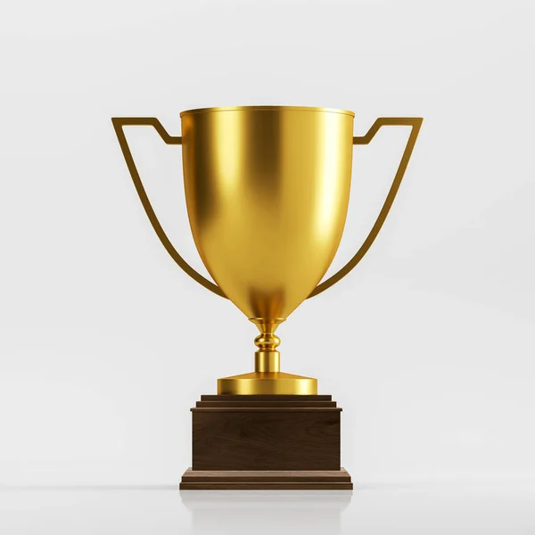 Golden champion trophy on white — Stock Photo, Image