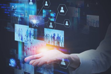 Adam el sanal ekranlar ile etkileşim