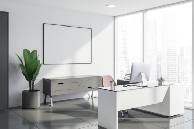 Poster ile beyaz yönetici ofis Iç