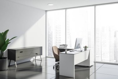 Beyaz yönetici ofis iç