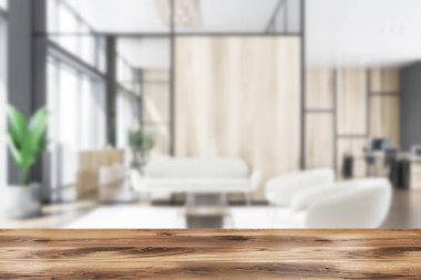 Kanepe ve koltuklar ile bekleme odası, bulanıklık