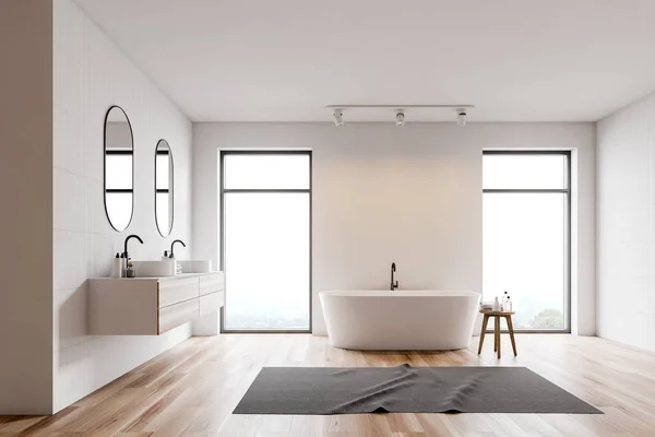 Loft wit tegel badkamer interieur — Stockfoto