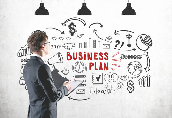 Бизнесмен с буфером обмена, бизнес-план
