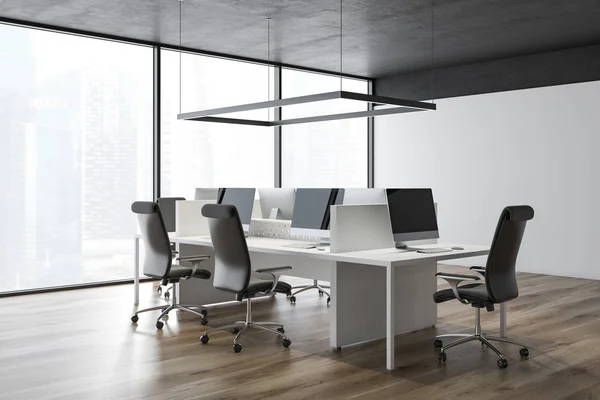 Corner of black ceiling open space office — Stock Photo, Image