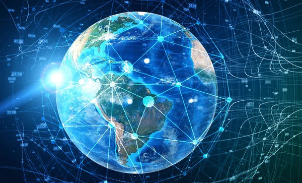 Earth and global digital network concept — Stock Photo, Image
