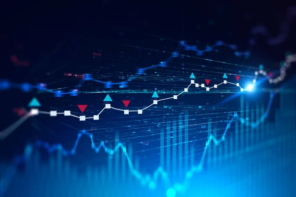 Latar belakang grafik digital, konsep trading — Stok Foto