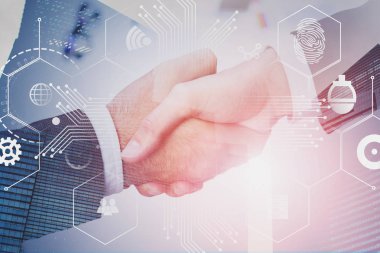 Şehirde el sıkışan erkekler, iş arayüzü