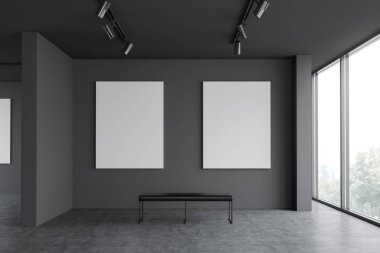 Gri galeride iki sahte poster