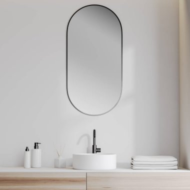 Beyaz odada banyo lavabo