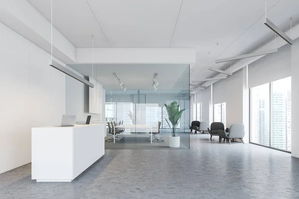 White office reception hall and meeting room