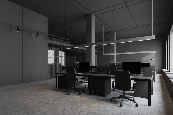 Grijze industriële stijl Office Corner — Stockfoto