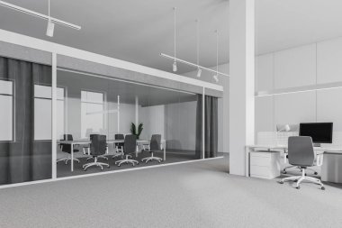 Açık alan ofis beyaz toplantı odası iç