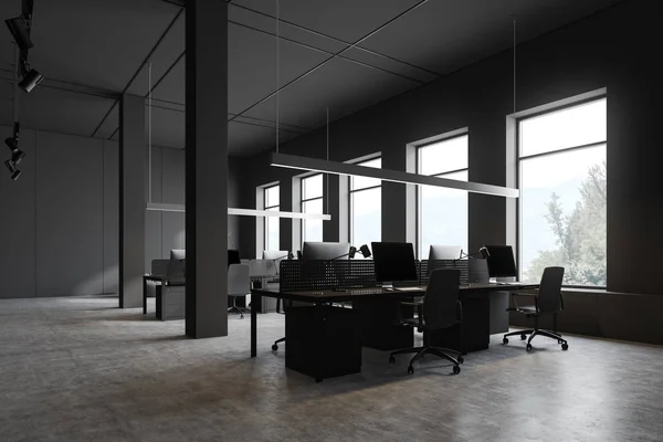 Серый офисный уголок — стоковое фото