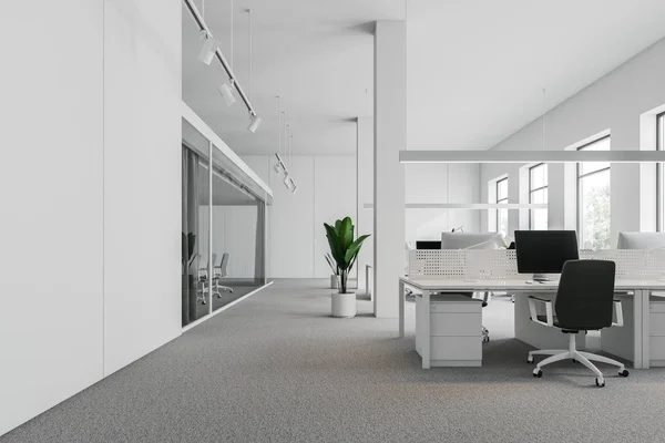 White open space birou interior — Fotografie, imagine de stoc