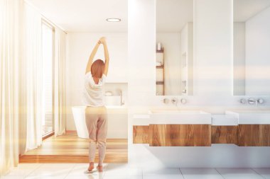 Lüks beyaz banyo iç Kadın