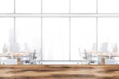 Panoramik açık uzay ofis iç bulanık