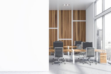 Ahşap ofis iç duvar kadar Mock